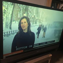 SONY 70” TV Needs a remote. Also included is a PIONEER DVD with 50 DVDS