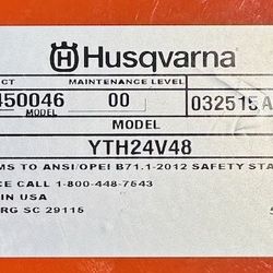 Husqvarna 48” riding Lawn Tractor $1,100 Cash Only 