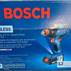 BOSCH GDX18V-1800B12 18V Two-In-One 1/4 In. and 1/2 In. Bit/Socket Impact Driver/Wrench Kit with 2.0 Ah SlimPack Battery