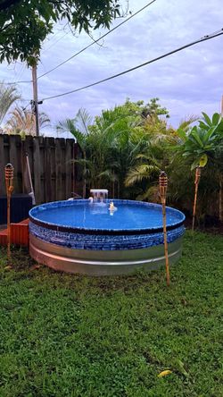 8’ Stock Tank Pool – COMPLETE Setup – Everything Included