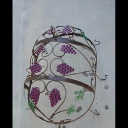 Custom Crafted Enchanting Wrought Iron Grape Vine Pot Rack