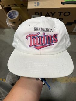 Vintage 90s Minnesota Twins White SnapBack Cap Hat