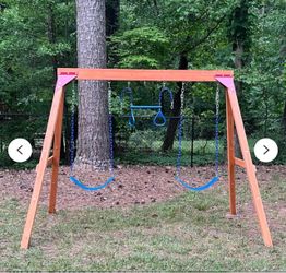 DIY Wooden Swing Set: Backyard Playground with Belt Swings