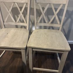Solid Wood Bar Height Chairs