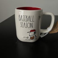 Rae Dunn Peanuts Baseball Season Mug Double Sided 