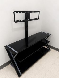 Black Glass TV Stand with Mount