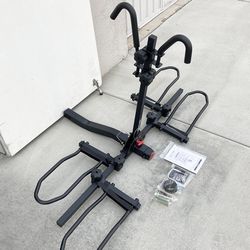 (New) $115 Heavy Duty 2-Bike Rack Wobble Free Tilting Electric Bicycle Carrier, 2-inch Hitch 120lbs Max