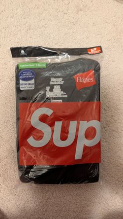 Supreme Hanes Tagless 3 Pack Black T-shirt Size S