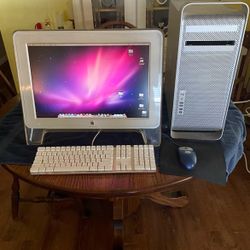 Mac Apple Titanium desktop Intel With Apple Monitor