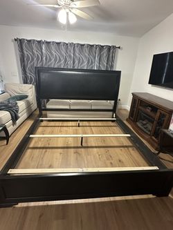 King Bed Frame With Padded Headboard