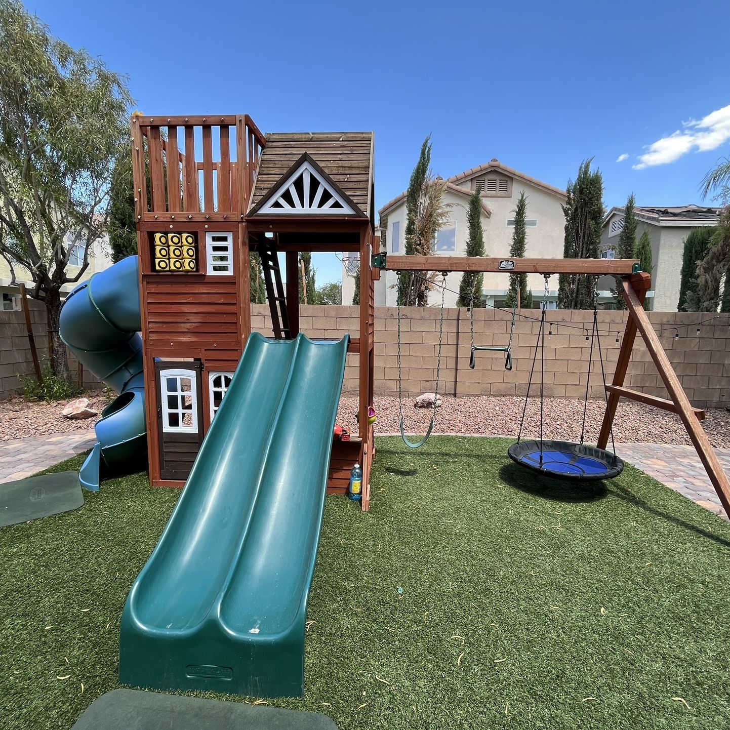 Backyard Kidkraft Adventure Ridge Copper Ridge Wooden Swing Set