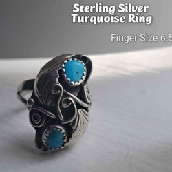 Vintage Sterling Silver Turquoise Ring