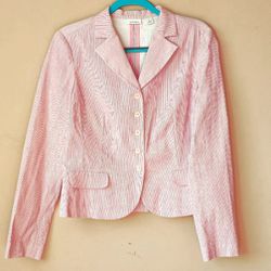 Halogen Women's Pink Stripe Blazer Jacket

Size L Large
