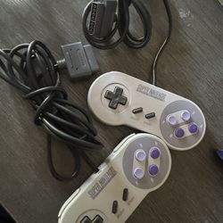 Super Nintendo SNES OEM Original Video Game Controllers Grey 