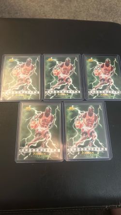 Michael Jordan basketball cards electrified 5 cards good condition