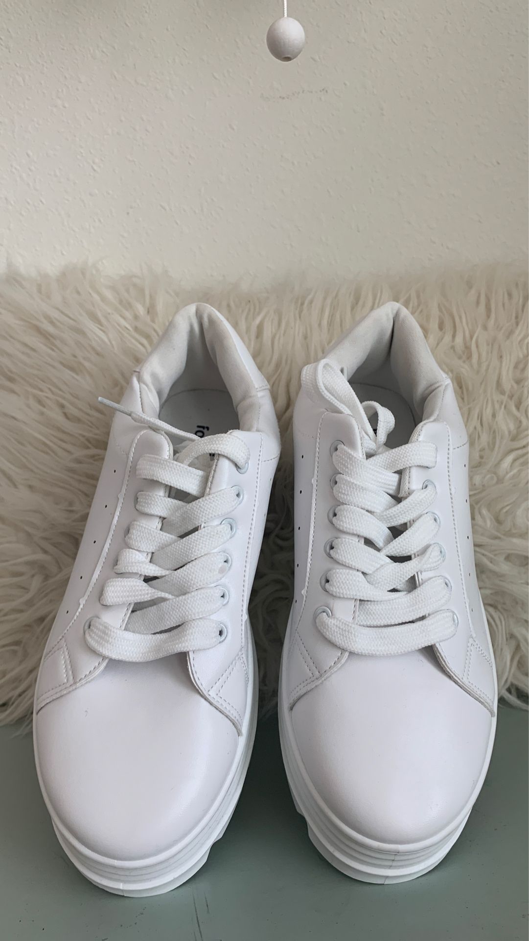 Nasty Gal White Platform Sneakers