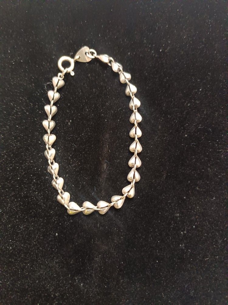 Sterling Silver Heart Bracelet 