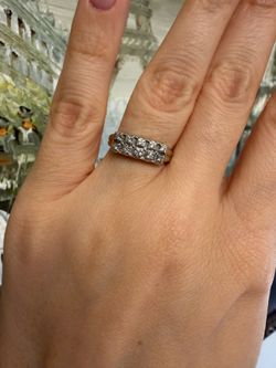 14K white gold natural diamonds beautiful antique 1920s ring