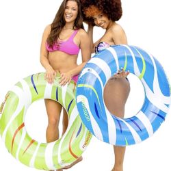 2-Pack Luxury Pool Floats /Tube Floaties Ring Tubes