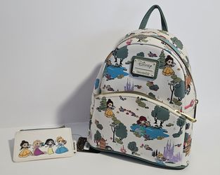 Disney Princesses Loungefly Backpack & Wallet Set