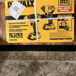 Dewalt 20V MAX Brushless Lithium-Ion 2-Tool Combo Kit (2 Ah)