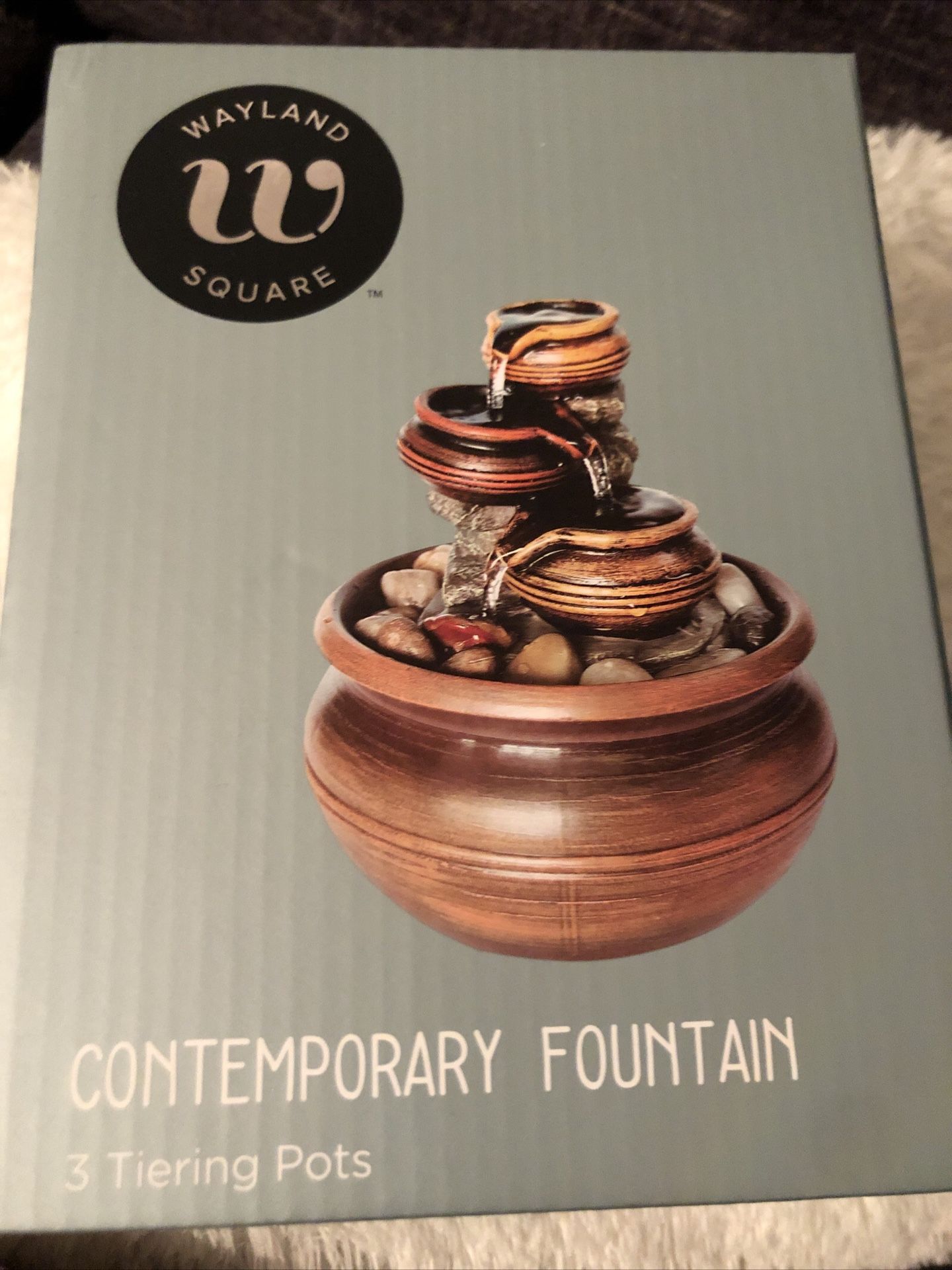 CONTEMPORARY FOUNTAIN 3 TIERING POTS! WAYLAND SQUARE! BRAND NEW! FASTSHIP!