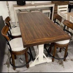 Brand New @ Ashley Dining Room Set@ Valebeck Counter Height Dining Table And Chairs & Bar Stools @ Fastest Delivery 💥 Financing Options