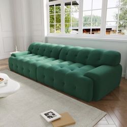 Moving Sale – Modern Modular Sofa (Light Grey / Emerald Green) – No Assembly Needed