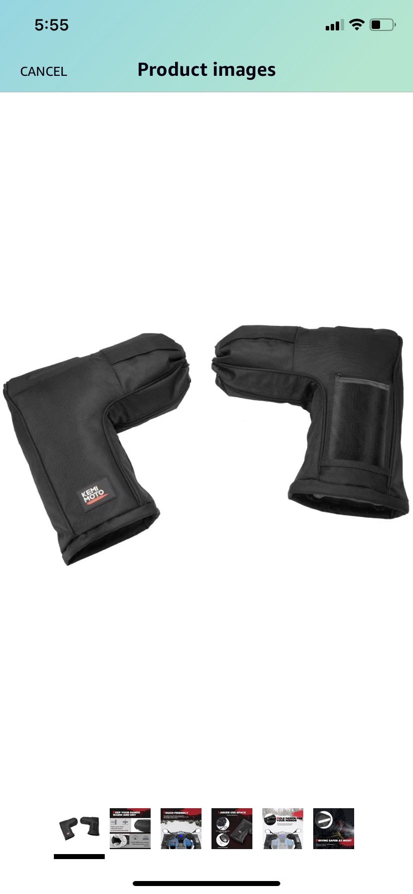 KEMIMOTO Universal ATV/Snowmobile Waterproof Handlebar Gloves