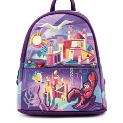 LOUNGEFLY ARIEL CASTLE BACKPACK Disney The Little Mermaid 