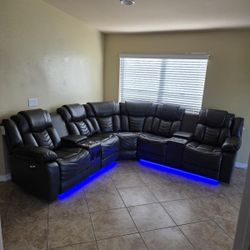 Seccional Reclinable Led Electrico 