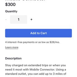 Tesla mobile charger regular wall adaptor