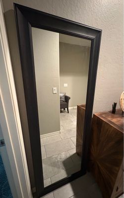 Black Wood Mirror