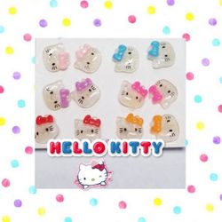 Hello Kitty Multi Color Logo Stud  Earrings New