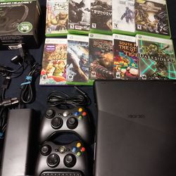 Xbox360 & x10 Games x2 Controllers Mint