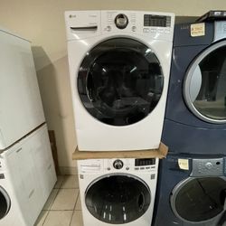 Lg TrueSteam Front Load Washer And Gas Dryer 