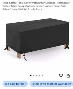 Outdoor coffee table cover 48”