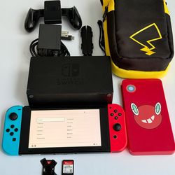 Nintendo Switch +  Super Smash Bros. Ultimate  Game + Pokémon Accessories