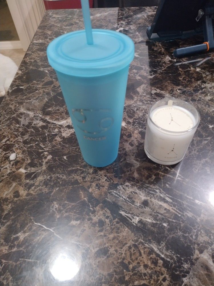 Cancer Zodiac Tumbler And Candle