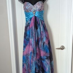 Violet & Blue Multicolor Sequin Dress By Tony Bowls