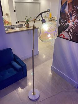Brand New Iridescent Gold and Marble Base Lamp