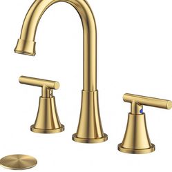 Bathroom Faucets for Sink 3 Hole, Hurran 4 inch Matte Black with Pop-up Drain and 2 Supply Hoses, Stainless Steel Lead-Free 2-Handle Centerset Faucet 