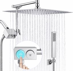 10 Inch Rainfall Shower Head with Handheld CHROME -NEW  (2091/12)