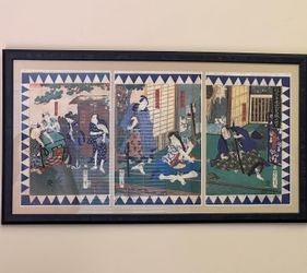 Vintage Japanese Art On Silk