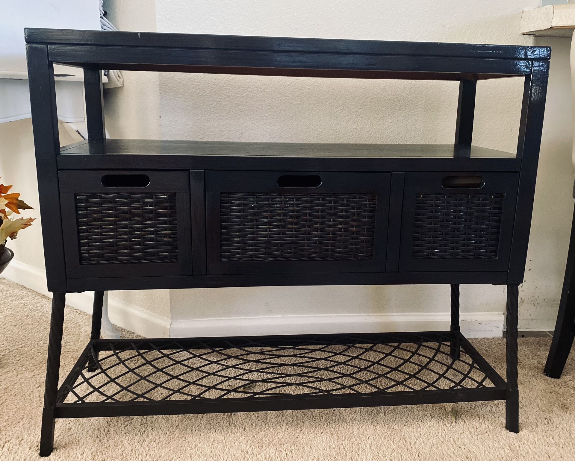 Black Stained Entry Table Or Buffet