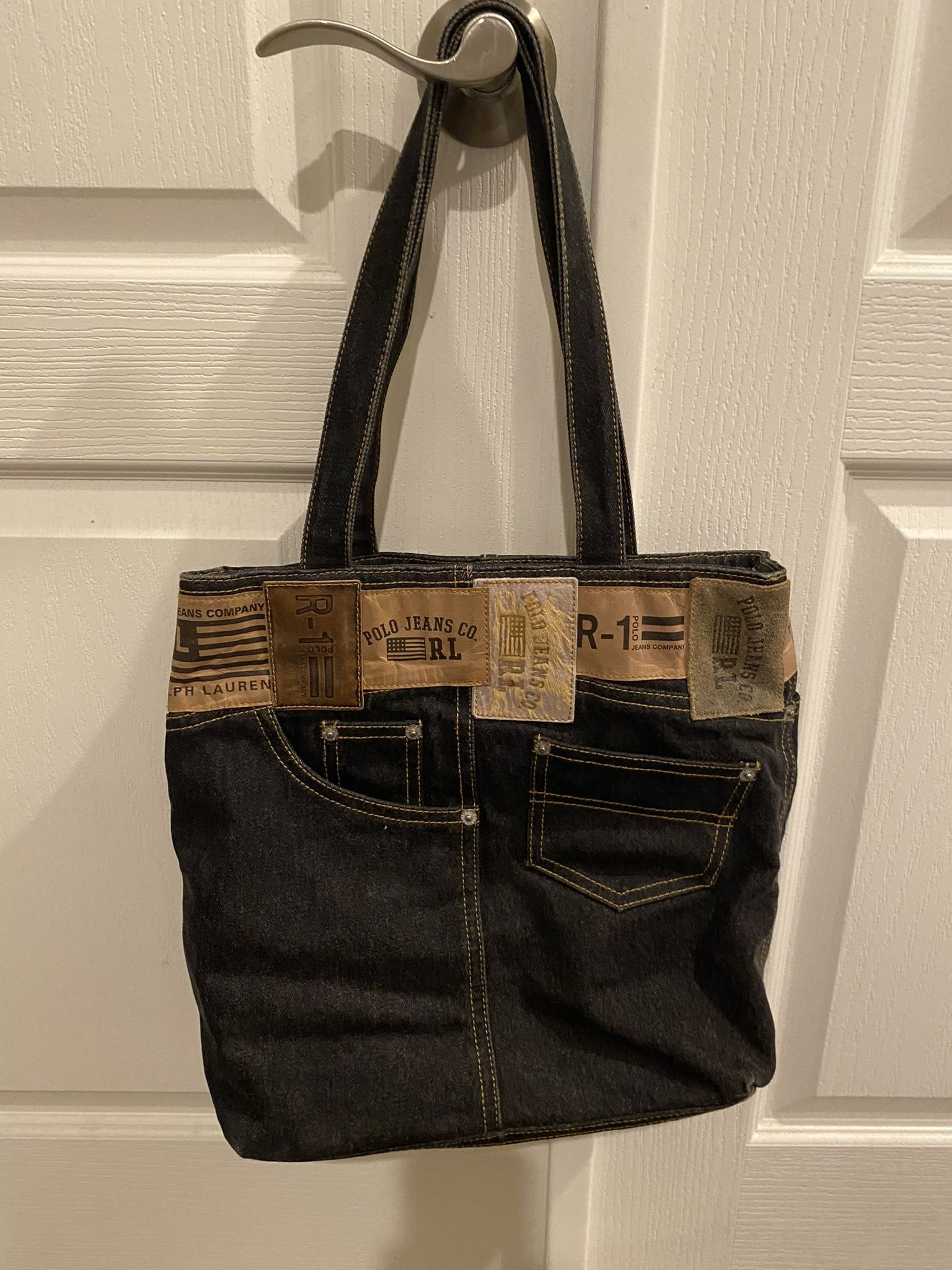 Ralph Lauren black denim tote bag