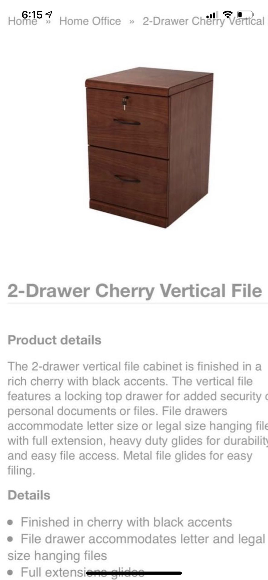 New In Box Unassembled Filing Cabinet