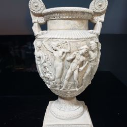 12 7/8" Cast Plaster Volute Krater High Relief Greek & Roman Motif