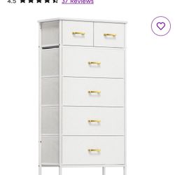 Tall Dresser for Bedroom with 6 Fabric Drawers Closet Organizers and Storage White Dresser