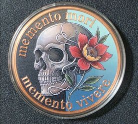 5 oz Memento Mori Memento Vivere Colorized Copper in Capsule Mintage 5000